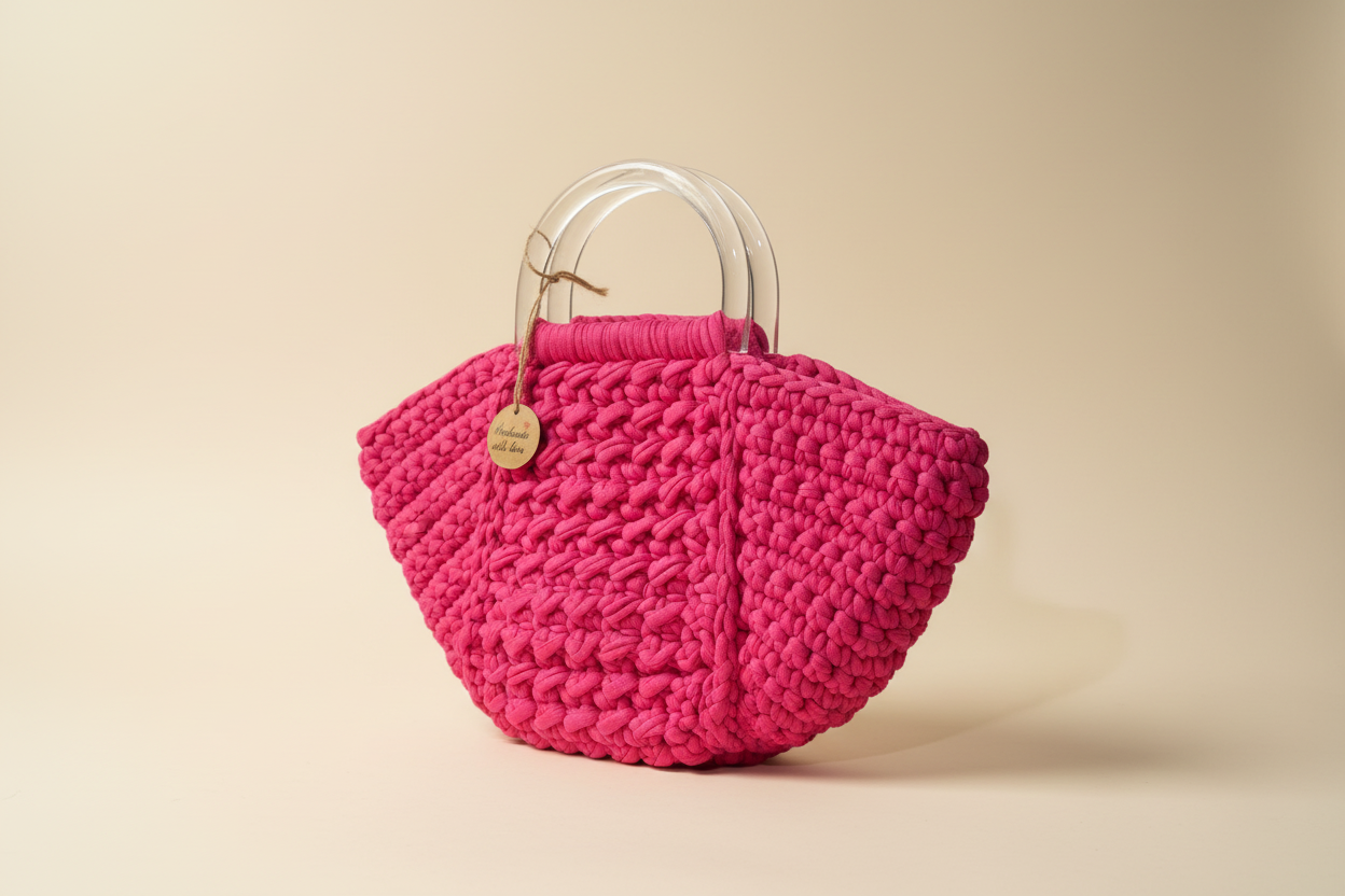 Burgundy Pleated Shell Chain Bag