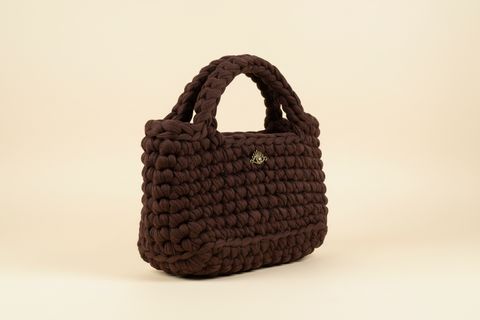Chocolate Brown Woven Top-Handle Bag