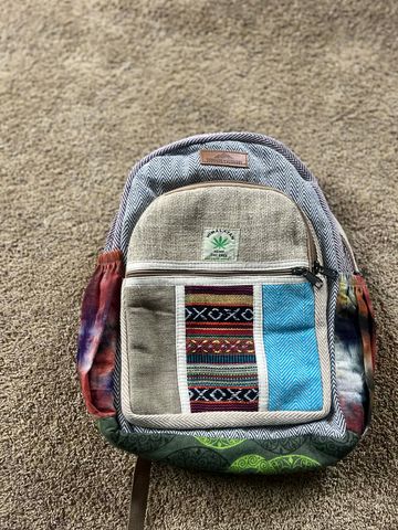 Hemp printed backpack