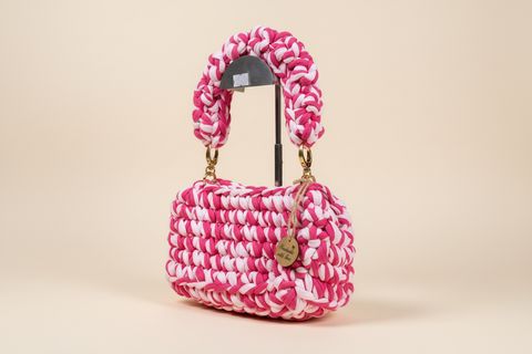 Petal Weave Pink & White Handbag